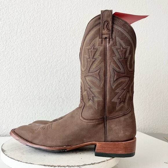 Rod Patrick Mens Cowboy Boots 12.5AAAA Brown Genuine Leather Western Square Toe - Picture 4 of 12